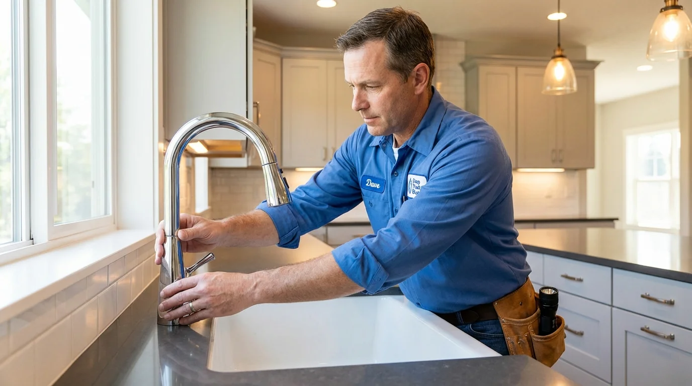 Kitchen faucet installation by Johns Plumbing LLC in North Manchester